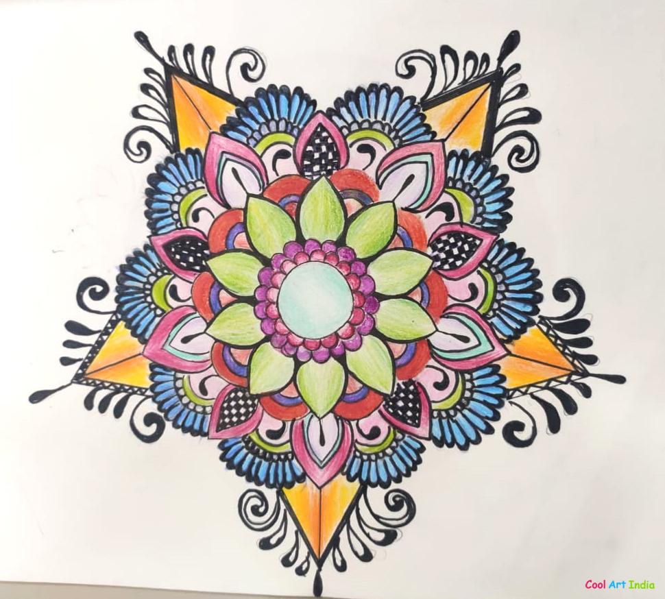 Featured image of post Rangoli Pencil Drawing Images : White chalk for the borders (use coloured/black marker on white paper).